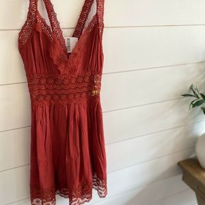 Forever 21 burnt orange lace romper